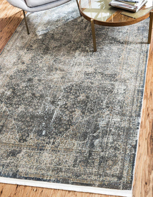 Fume Gray 3' x 5' Baracoa Rectangle Area Rug 100% Polypropylene Distressed Vintage Living Dining Room Office Traditional Carpet for Sale at Rug Engine