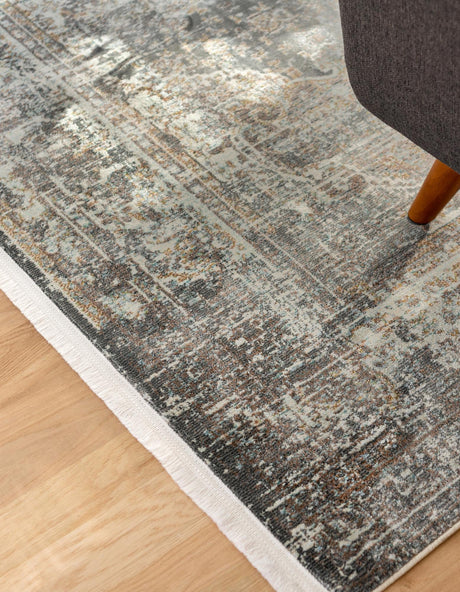 Fume Gray 8' 2 x 11' Baracoa Rectangle Area Rug 100% Polypropylene Distressed Vintage Living Dining Room Office Traditional Carpet for Sale at Rug Engine