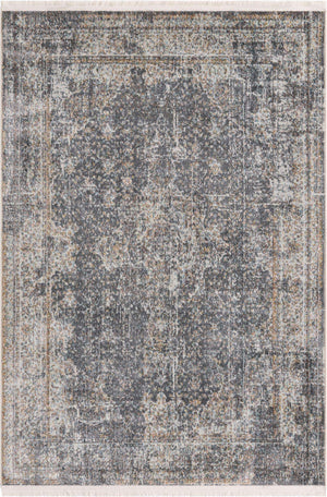 Fume Gray 4' 3 x 6' 1 Baracoa Rectangle Area Rug 100% Polypropylene Distressed Vintage Living Dining Room Office Traditional Carpet for Sale at Rug Engine