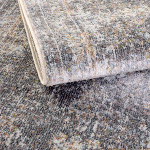 Fume Gray 3' x 3' Baracoa Round Area Rug 100% Polypropylene Distressed Vintage Living Dining Room Office Traditional Carpet for Sale at Rug Engine