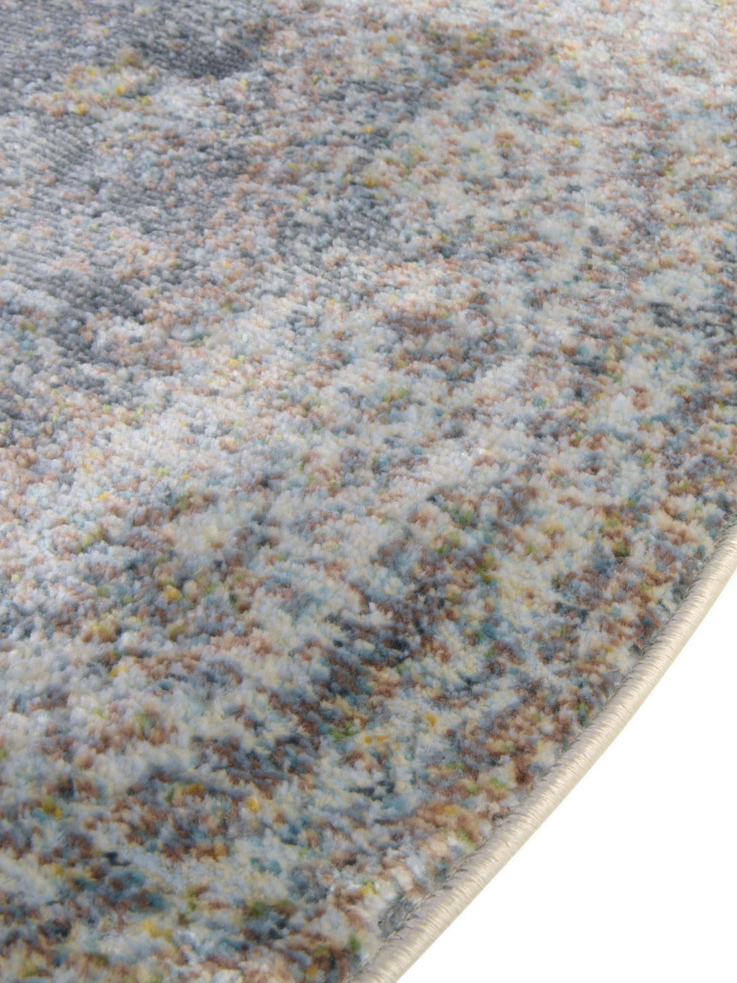 Fume Gray 4' x 4' Baracoa Round Area Rug 100% Polypropylene Distressed Vintage Living Dining Room Office Traditional Carpet for Sale at Rug Engine