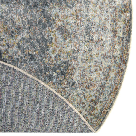 Fume Gray 6' 1 x 6' 1 Baracoa Round Area Rug 100% Polypropylene Distressed Vintage Living Dining Room Office Traditional Carpet for Sale at Rug Engine