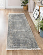 Fume Gray 2' 7 x 12' Baracoa Runner Area Rug 100% Polypropylene Distressed Vintage Living Dining Room Office Traditional Carpet for Sale at Rug Engine