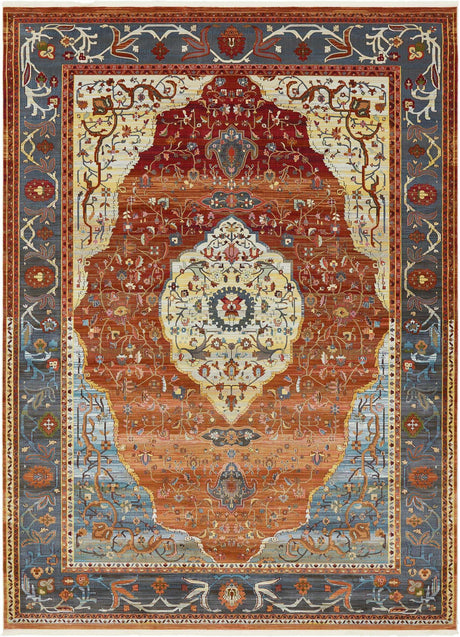 Rust Red 10' x 13' 1 Baracoa Rectangle Area Rug 100% Polypropylene Distressed Vintage Living Dining Room Office Traditional Carpet for Sale at Rug Engine