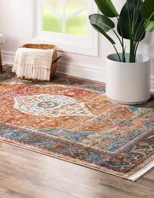 Rust Red 10' x 14' 1 Baracoa Rectangle Area Rug 100% Polypropylene Distressed Vintage Living Dining Room Office Traditional Carpet for Sale at Rug Engine