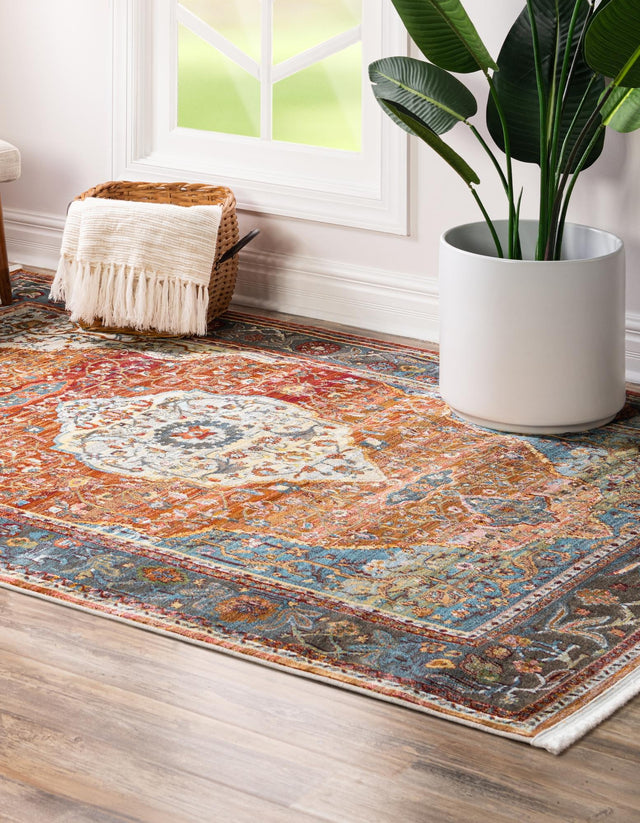 Rust Red 10' x 13' 1 Baracoa Rectangle Area Rug 100% Polypropylene Distressed Vintage Living Dining Room Office Traditional Carpet for Sale at Rug Engine