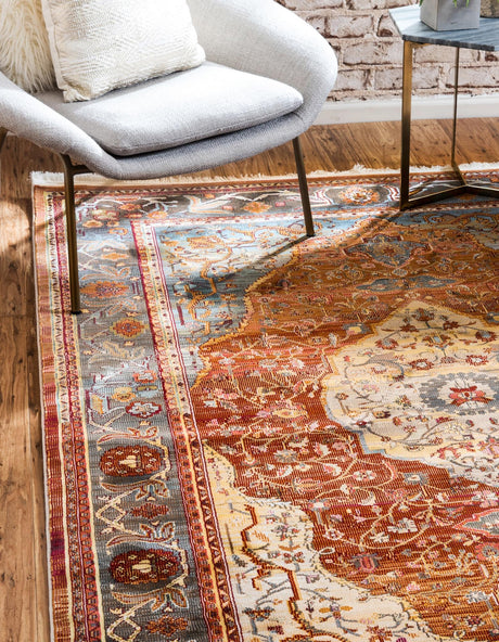 Rust Red 4' 3 x 6' 1 Baracoa Rectangle Area Rug 100% Polypropylene Distressed Vintage Living Dining Room Office Traditional Carpet for Sale at Rug Engine