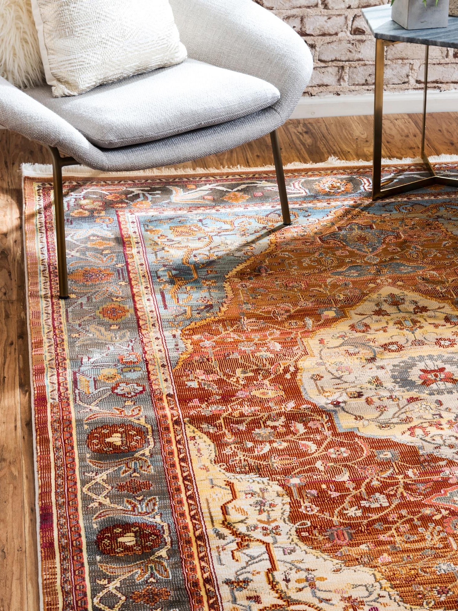 Rust Red 8' x 10' Baracoa Rectangle Area Rug 100% Polypropylene Distressed Vintage Living Dining Room Office Traditional Carpet for Sale at Rug Engine