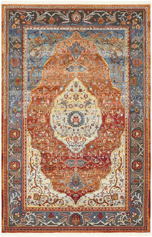 Rust Red 5' 5 x 8' Baracoa Rectangle Area Rug 100% Polypropylene Distressed Vintage Living Dining Room Office Traditional Carpet for Sale at Rug Engine