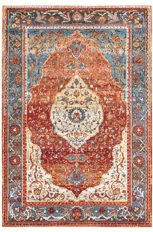 Rust Red 4' 3 x 6' 1 Baracoa Rectangle Area Rug 100% Polypropylene Distressed Vintage Living Dining Room Office Traditional Carpet for Sale at Rug Engine