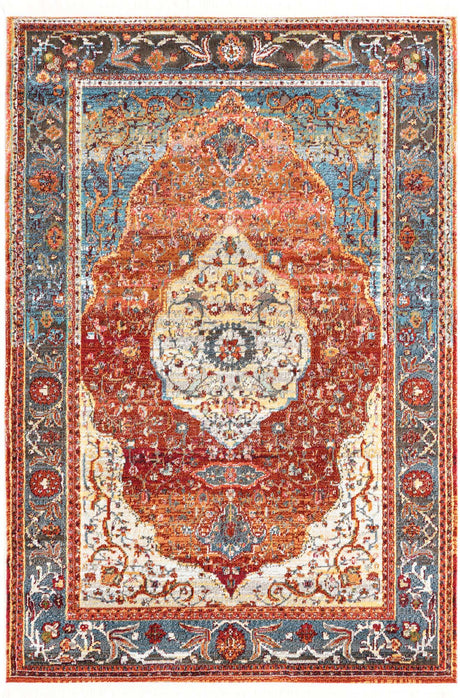 Rust Red 4' 3 x 6' 1 Baracoa Rectangle Area Rug 100% Polypropylene Distressed Vintage Living Dining Room Office Traditional Carpet for Sale at Rug Engine