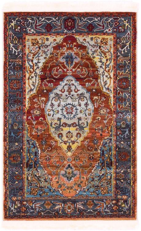Rust Red 2' 2 x 3' 1 Baracoa Rectangle Area Rug 100% Polypropylene Distressed Vintage Living Dining Room Office Traditional Carpet for Sale at Rug Engine