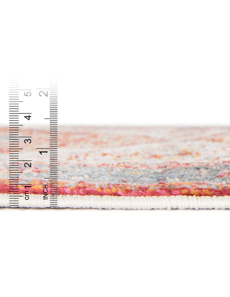 Rust Red 10' x 10' Baracoa Round Area Rug 100% Polypropylene Distressed Vintage Living Dining Room Office Traditional Carpet for Sale at Rug Engine