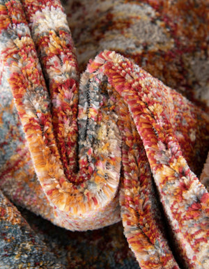 Rust Red 3' 3 x 3' 3 Baracoa Round Area Rug 100% Polypropylene Distressed Vintage Living Dining Room Office Traditional Carpet for Sale at Rug Engine