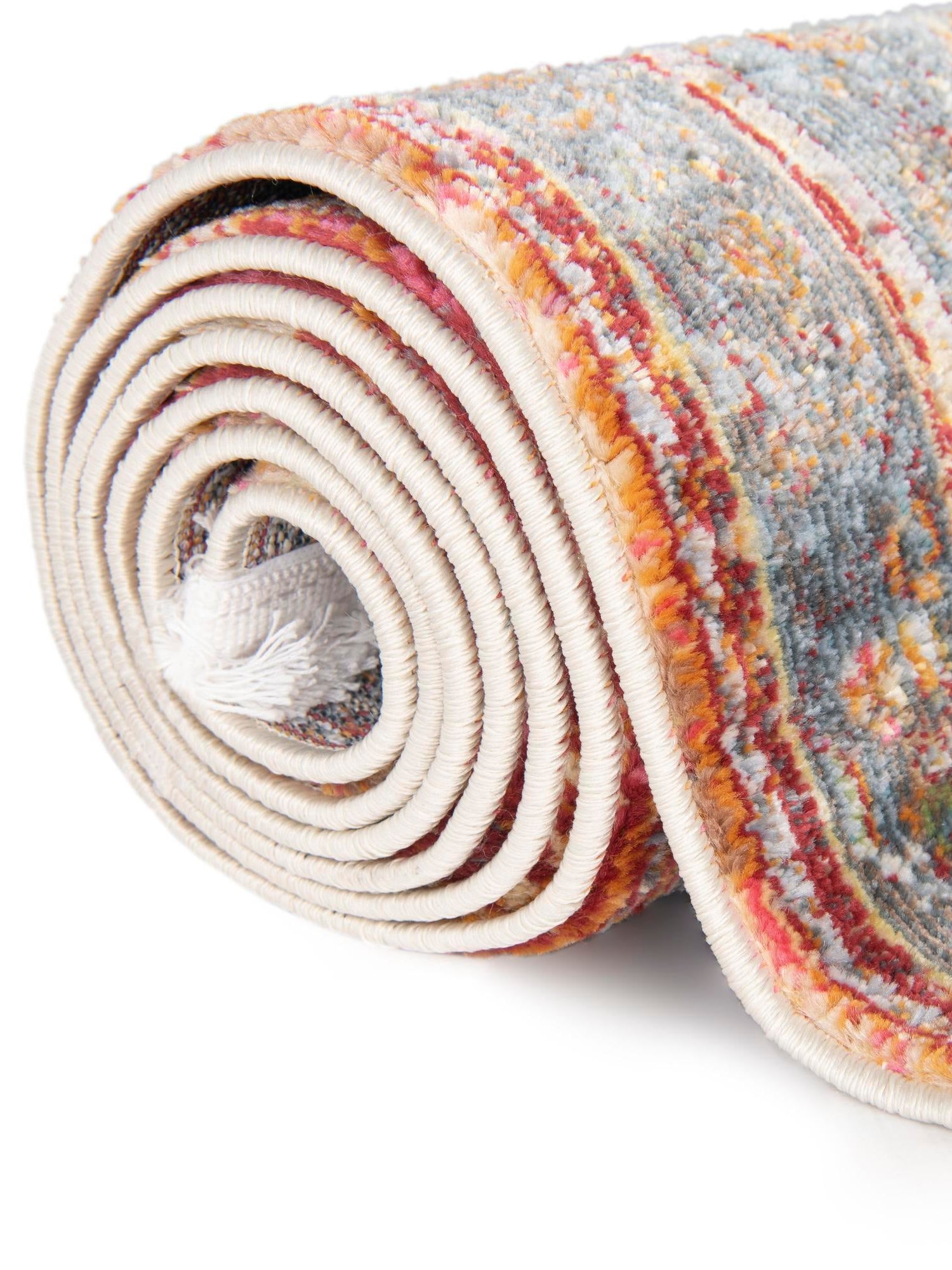 Rust Red 8' x 8' Baracoa Round Area Rug 100% Polypropylene Distressed Vintage Living Dining Room Office Traditional Carpet for Sale at Rug Engine