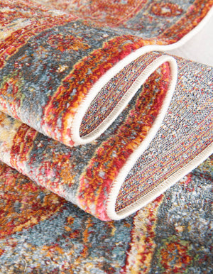 Rust Red 3' 3 x 3' 3 Baracoa Round Area Rug 100% Polypropylene Distressed Vintage Living Dining Room Office Traditional Carpet for Sale at Rug Engine