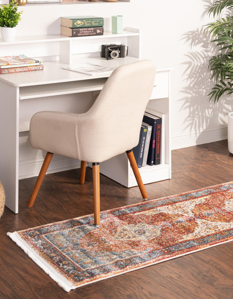 Rust Red 2' 2 x 4' 1 Baracoa Runner Area Rug 100% Polypropylene Distressed Vintage Living Dining Room Office Traditional Carpet for Sale at Rug Engine