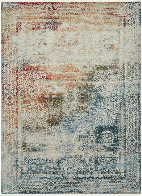 Multicolor 10' x 13' 1 Baracoa Rectangle Area Rug 100% Polypropylene Distressed Vintage Living Dining Room Office Traditional Carpet for Sale at Rug Engine