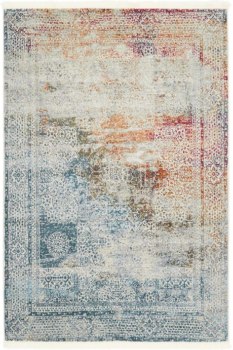Multicolor 4' 3 x 6' 1 Baracoa Rectangle Area Rug 100% Polypropylene Distressed Vintage Living Dining Room Office Traditional Carpet for Sale at Rug Engine