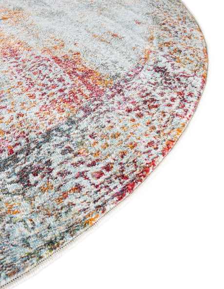 Multicolor 5' 5 x 5' 5 Baracoa Round Area Rug 100% Polypropylene Distressed Vintage Living Dining Room Office Traditional Carpet for Sale at Rug Engine