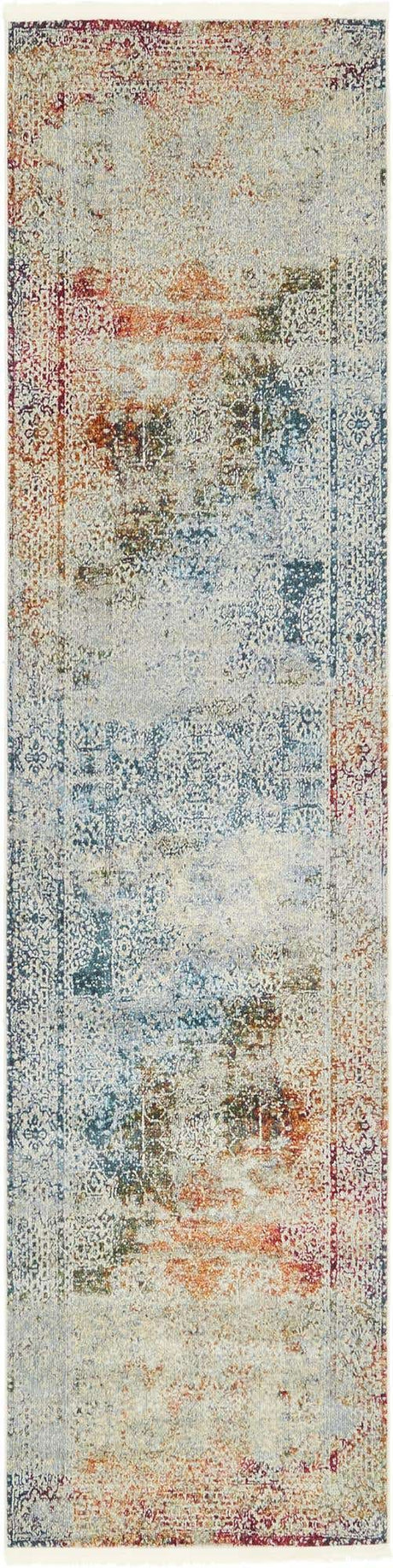 Multicolor 2' 7 x 10' Baracoa Runner Area Rug 100% Polypropylene Distressed Vintage Living Dining Room Office Traditional Carpet for Sale at Rug Engine