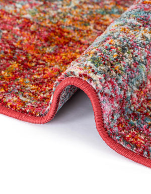 Red 8' x 10' Baracoa Rectangle Area Rug 100% Polypropylene Distressed Vintage Living Dining Room Office Traditional Carpet for Sale at Rug Engine