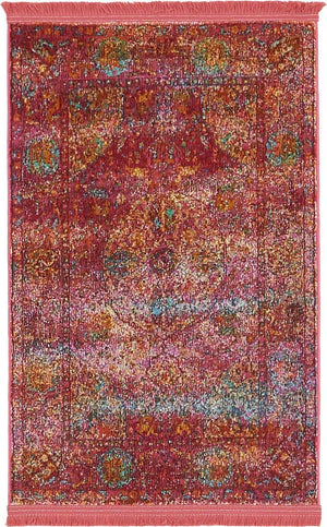 Red 2' 2 x 3' 1 Baracoa Rectangle Area Rug 100% Polypropylene Distressed Vintage Living Dining Room Office Traditional Carpet for Sale at Rug Engine