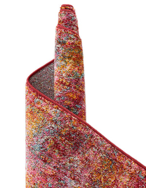 Red 8' x 8' 4 Baracoa Round Area Rug 100% Polypropylene Distressed Vintage Living Dining Room Office Traditional Carpet for Sale at Rug Engine