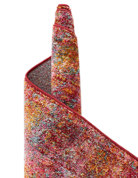 Red 5' 5 x 5' 5 Baracoa Round Area Rug 100% Polypropylene Distressed Vintage Living Dining Room Office Traditional Carpet for Sale at Rug Engine