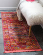 Red 2' 7 x 10' Baracoa Runner Area Rug 100% Polypropylene Distressed Vintage Living Dining Room Office Traditional Carpet for Sale at Rug Engine