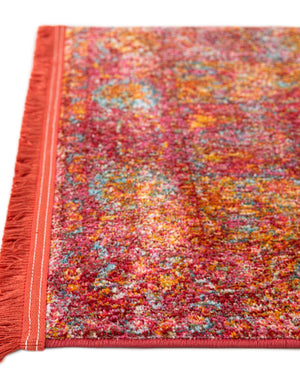 Red 2' 2 x 6' 1 Baracoa Runner Area Rug 100% Polypropylene Distressed Vintage Living Dining Room Office Traditional Carpet for Sale at Rug Engine