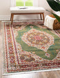 Green 5' 5 x 8' Baracoa Rectangle Area Rug 100% Polypropylene Distressed Vintage Living Dining Room Office Traditional Carpet for Sale at Rug Engine