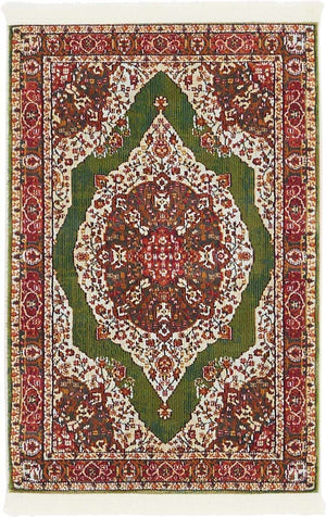 Green 2' 2 x 3' 1 Baracoa Rectangle Area Rug 100% Polypropylene Distressed Vintage Living Dining Room Office Traditional Carpet for Sale at Rug Engine