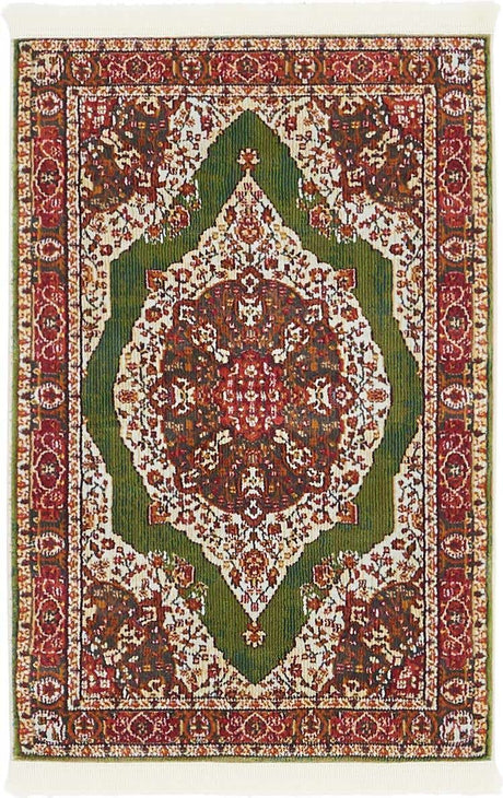 Green 2' 2 x 3' 1 Baracoa Rectangle Area Rug 100% Polypropylene Distressed Vintage Living Dining Room Office Traditional Carpet for Sale at Rug Engine