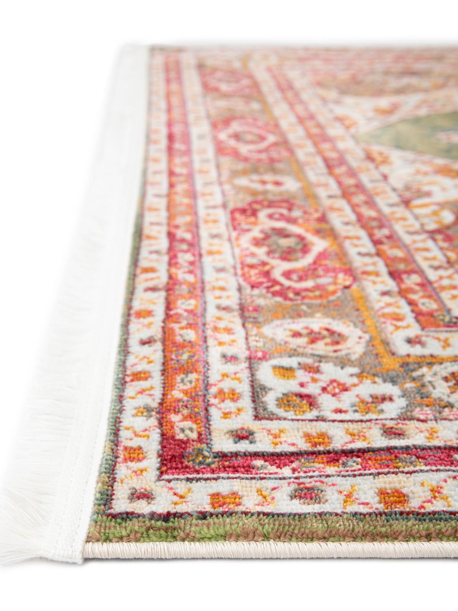 Green 2' 7 x 10' Baracoa Runner Area Rug 100% Polypropylene Distressed Vintage Living Dining Room Office Traditional Carpet for Sale at Rug Engine