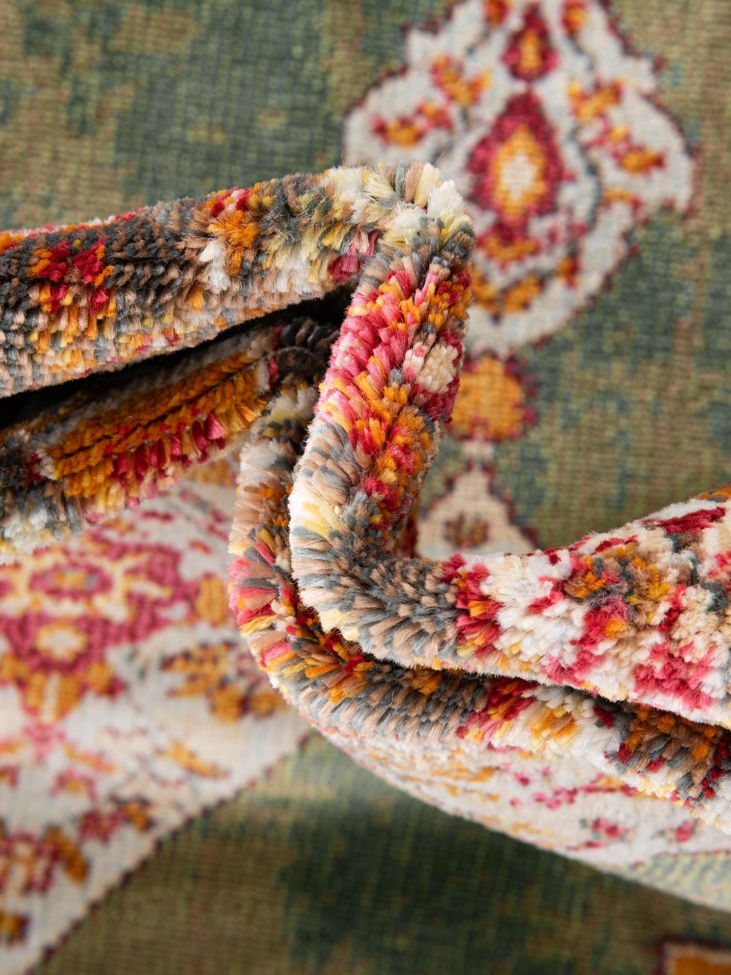 Green 2' 7 x 10' Baracoa Runner Area Rug 100% Polypropylene Distressed Vintage Living Dining Room Office Traditional Carpet for Sale at Rug Engine