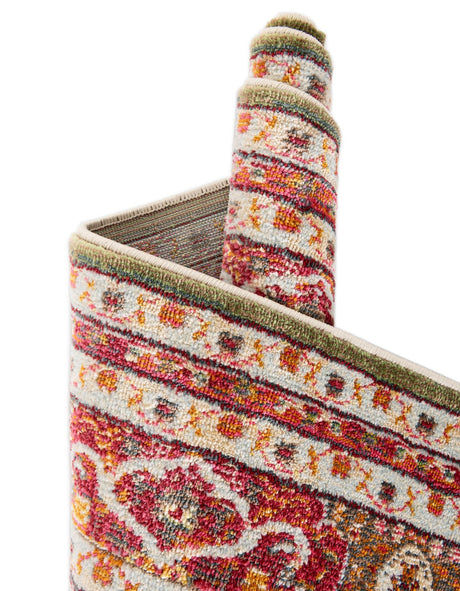 Green 2' 7 x 10' Baracoa Runner Area Rug 100% Polypropylene Distressed Vintage Living Dining Room Office Traditional Carpet for Sale at Rug Engine