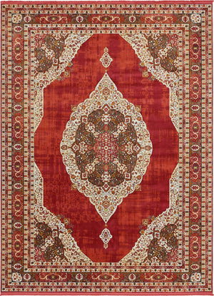 Red 10' x 13' 1 Baracoa Rectangle Area Rug 100% Polypropylene Distressed Vintage Living Dining Room Office Traditional Carpet for Sale at Rug Engine