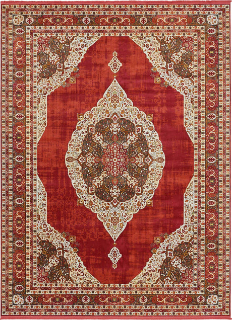 Red 10' x 13' 1 Baracoa Rectangle Area Rug 100% Polypropylene Distressed Vintage Living Dining Room Office Traditional Carpet for Sale at Rug Engine