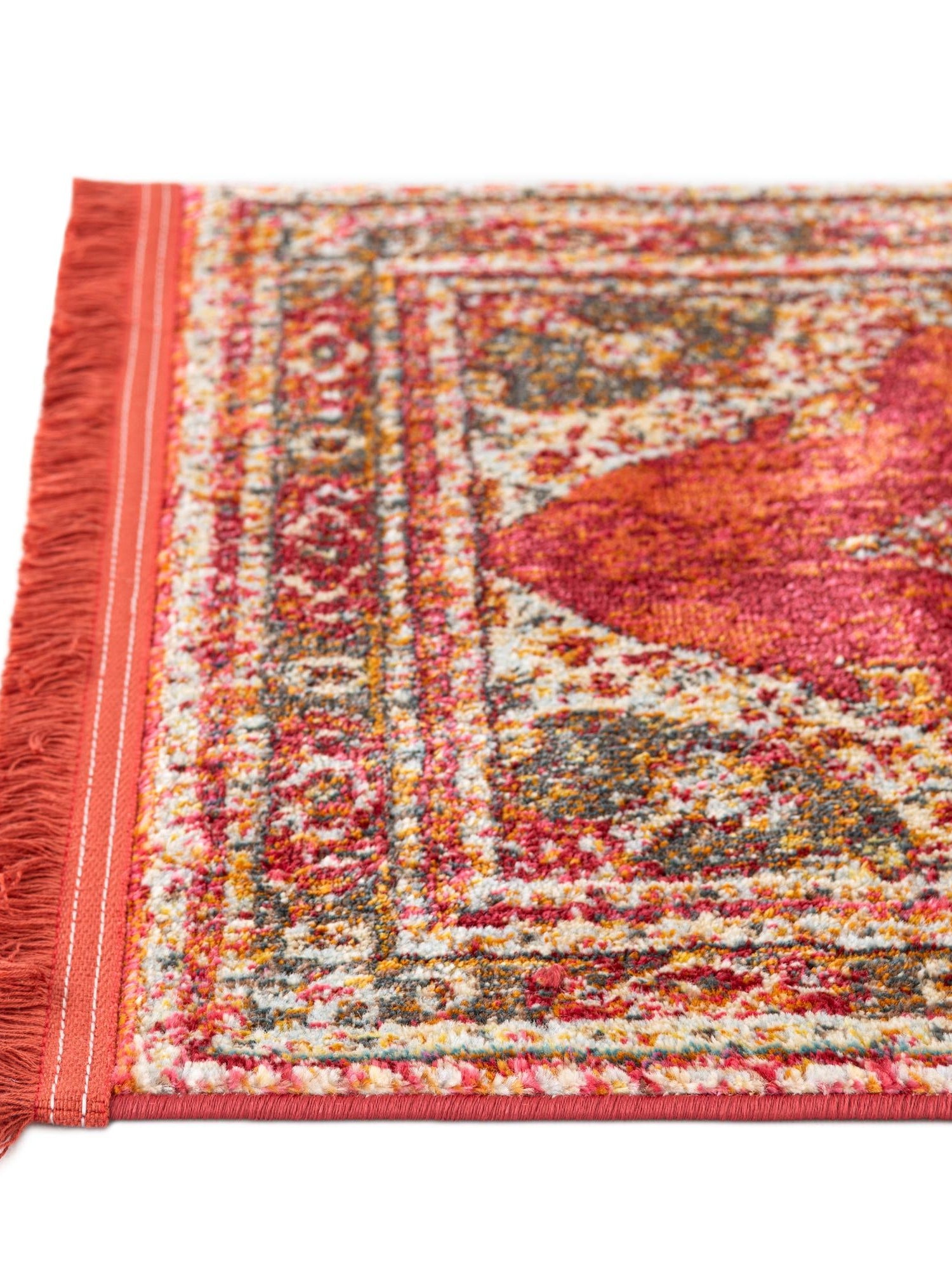 Red 4' 3 x 6' 1 Baracoa Rectangle Area Rug 100% Polypropylene Distressed Vintage Living Dining Room Office Traditional Carpet for Sale at Rug Engine