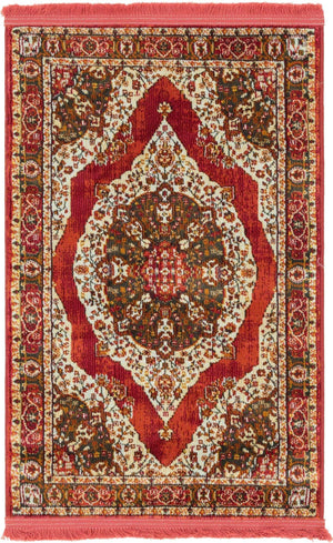 Red 2' 2 x 3' 1 Baracoa Rectangle Area Rug 100% Polypropylene Distressed Vintage Living Dining Room Office Traditional Carpet for Sale at Rug Engine