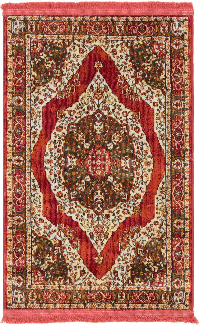 Red 2' 2 x 3' 1 Baracoa Rectangle Area Rug 100% Polypropylene Distressed Vintage Living Dining Room Office Traditional Carpet for Sale at Rug Engine