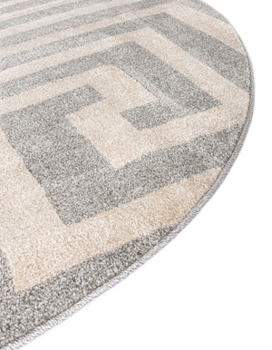 Gray 7' 10 x 7' 10 Athens Round Area Rug 100% Polypropylene With Cotton Backing Easy Clean Indoor Living Dining Room Bedroom Office Carpet for Sale at Rug Engine