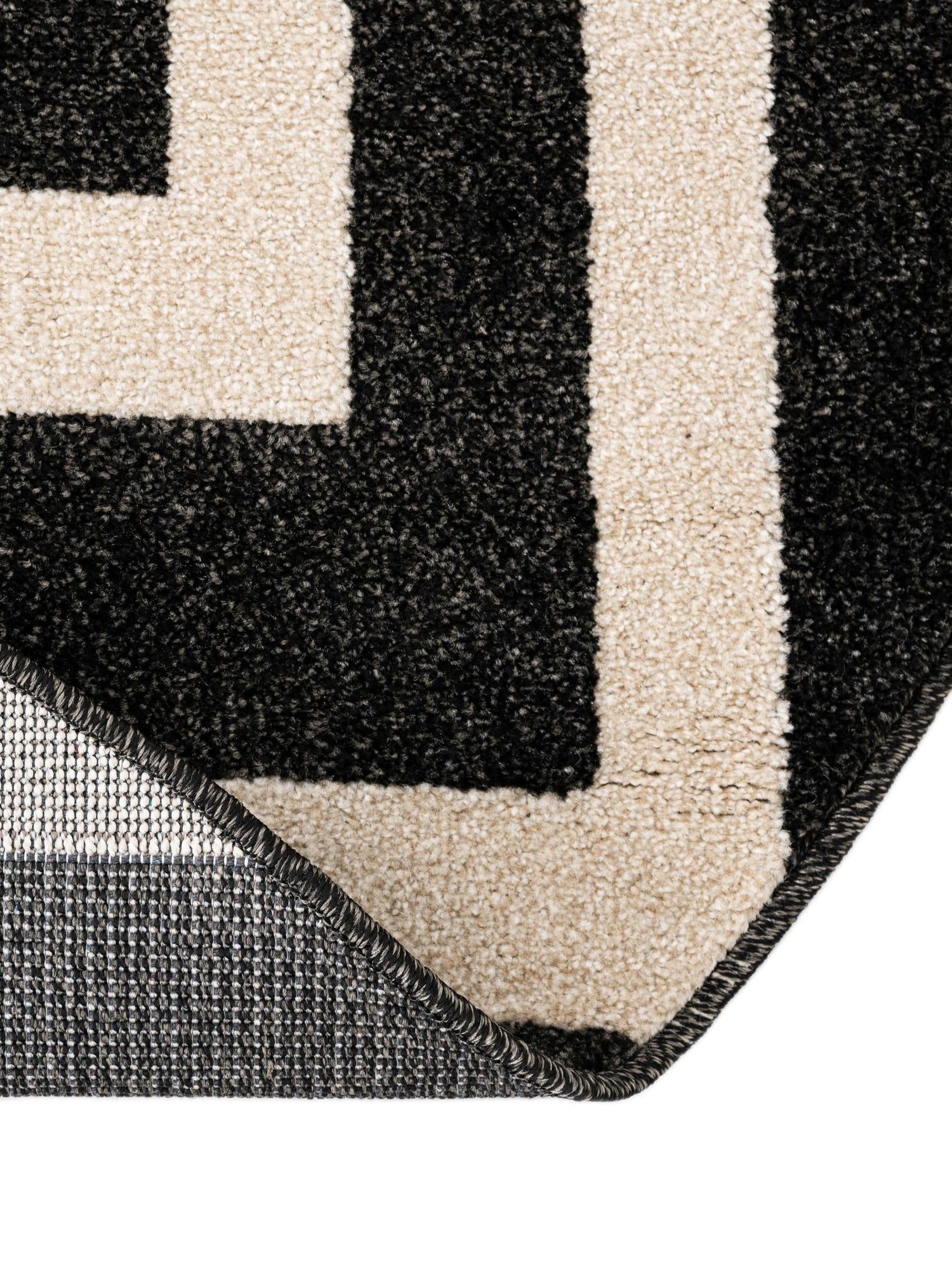 Black 7' 10 x 7' 10 Athens Round Area Rug 100% Polypropylene With Cotton Backing Easy Clean Indoor Living Dining Room Bedroom Office Carpet for Sale at Rug Engine