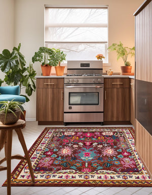 Multicolor 8' x 8' Medici Square Area Rug 100% Polypropylene Traditional Vintage Classic Carpet for Home Interior Design Decor for Sale at Rug Engine