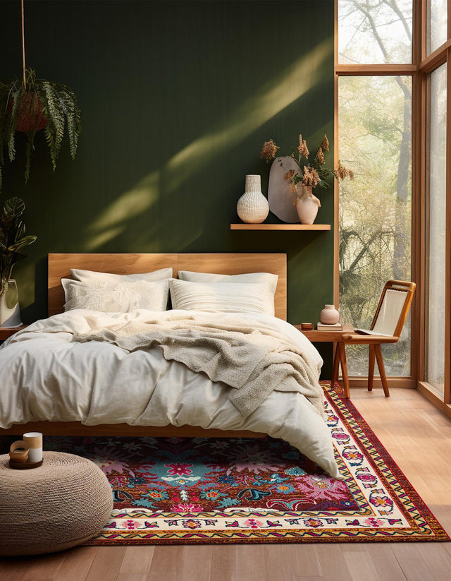 Multicolor 8' x 8' Medici Square Area Rug 100% Polypropylene Traditional Vintage Classic Carpet for Home Interior Design Decor for Sale at Rug Engine