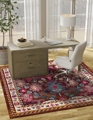 Multicolor 8' x 8' Medici Square Area Rug 100% Polypropylene Traditional Vintage Classic Carpet for Home Interior Design Decor for Sale at Rug Engine