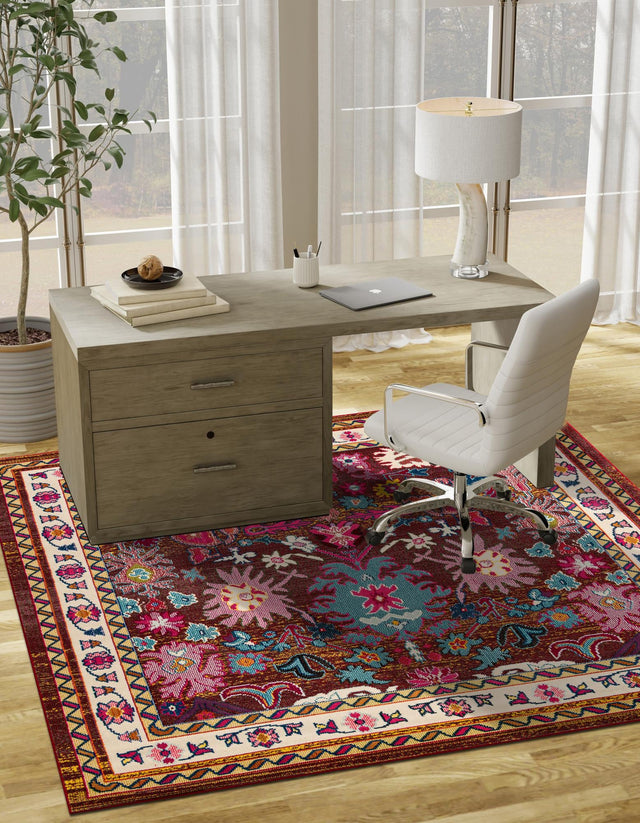 Multicolor 8' x 8' Medici Square Area Rug 100% Polypropylene Traditional Vintage Classic Carpet for Home Interior Design Decor for Sale at Rug Engine