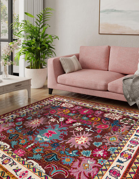 Multicolor 8' x 8' Medici Square Area Rug 100% Polypropylene Traditional Vintage Classic Carpet for Home Interior Design Decor for Sale at Rug Engine