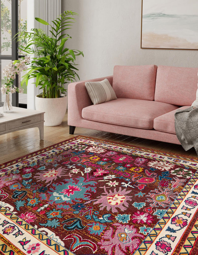 Multicolor 8' x 8' Medici Square Area Rug 100% Polypropylene Traditional Vintage Classic Carpet for Home Interior Design Decor for Sale at Rug Engine